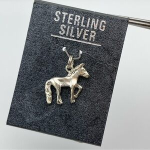 Charming Sterling Silver Horse Charm Pendant Equestrian Jewelry